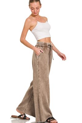 Mocha Fleece Palazzo Pant