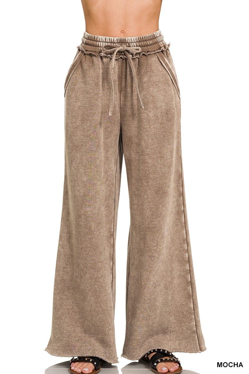 Mocha Fleece Palazzo Pant