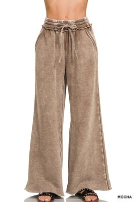 Mocha Fleece Palazzo Pant