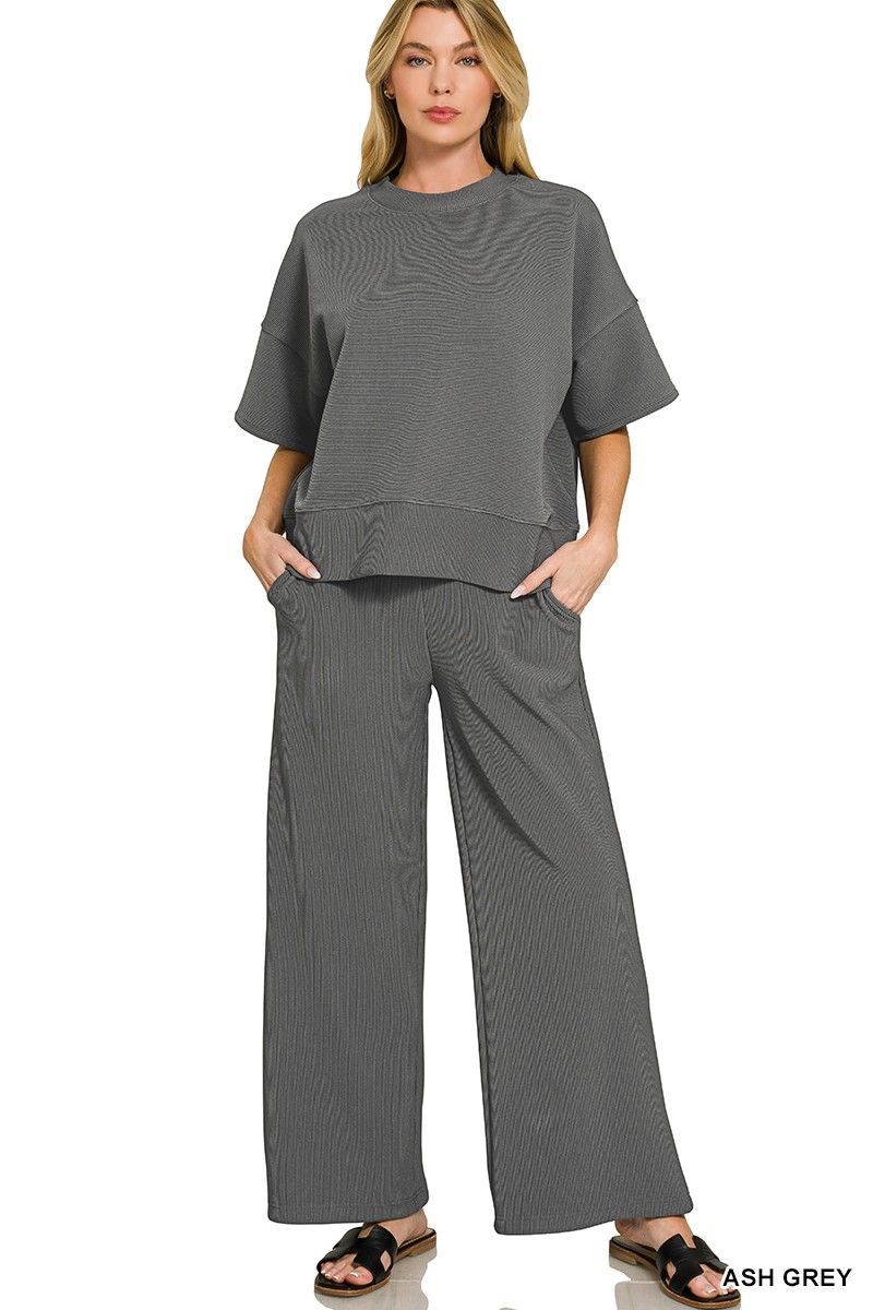 Ribbed Round Neck Set