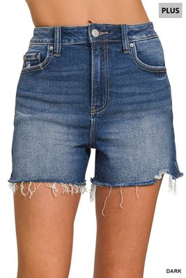 Plus Distressed Shorts