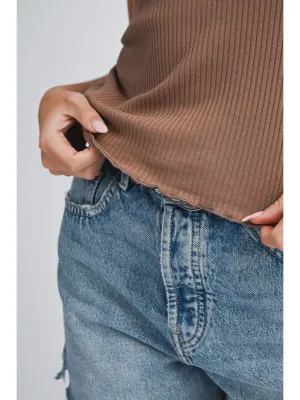 Ribbed Scoop Neck Tank Top