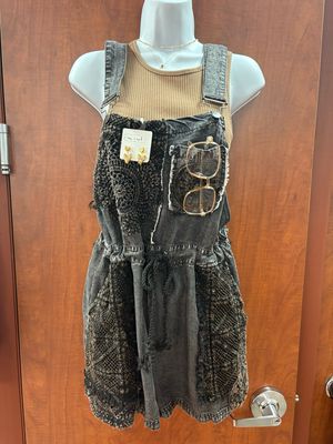 Crochet Patchwork  Short Overalls