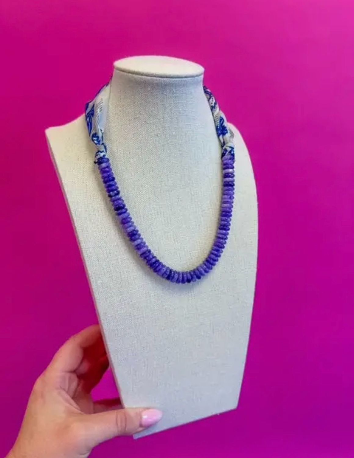 Scarf and Bead Necklace
