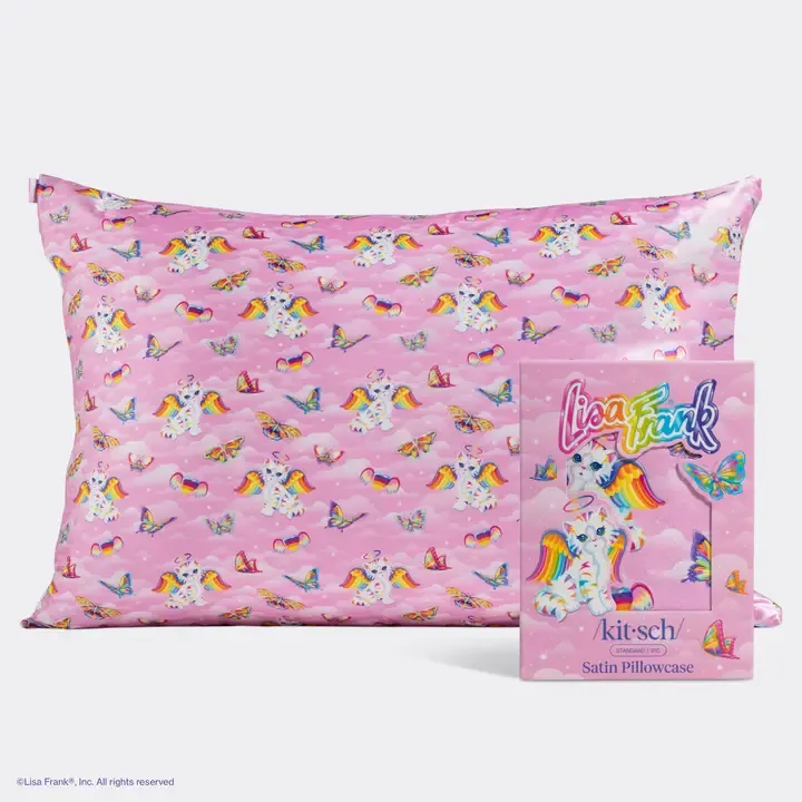 Lisa Frank X Kitsch Standard Satin Pillowcase - Angel Kitty™