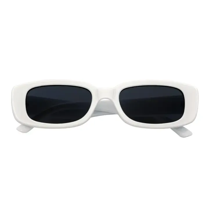 Slim Sunglasses-White Smoke Tint