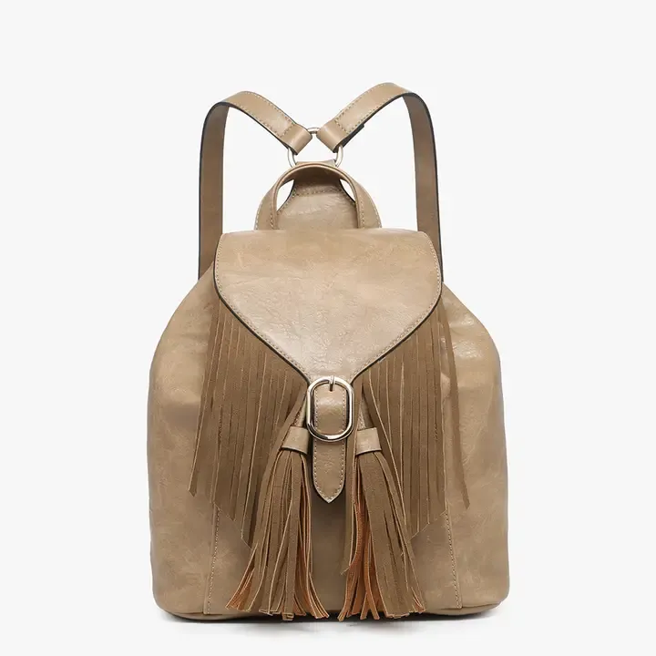 Jewel Fringe Bucket Backpack