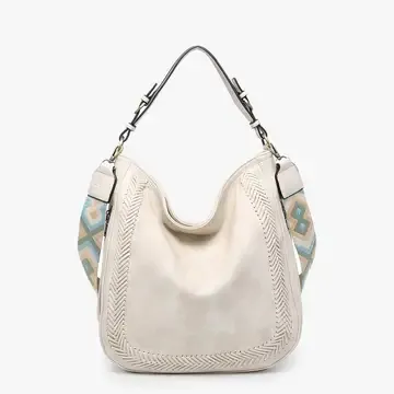 Aris Whipstitch Hobo/Crossbody w/ Guitar Strap