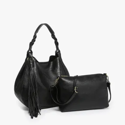 Eloise Large Tassel Hobo w/ Braided Handle