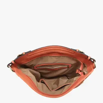Aria Whipstitch Crescent Shoulder Bag