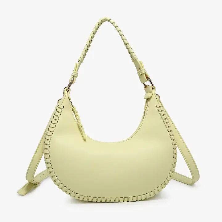 Aria Whipstitch Crescent Shoulder Bag