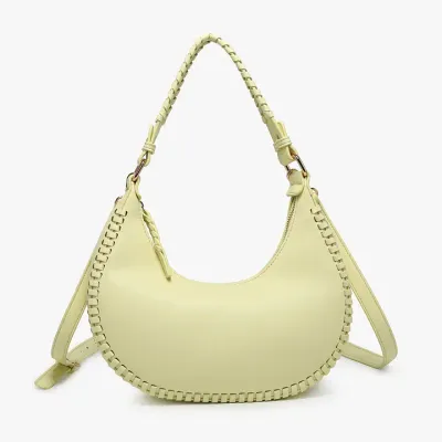 Aria Whipstitch Crescent Shoulder Bag