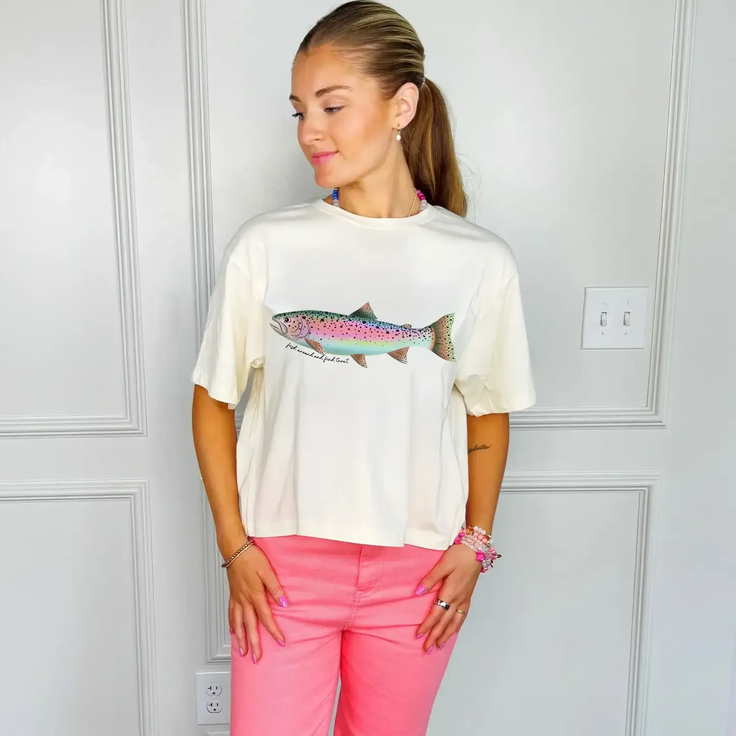Fish Around Cropped Tee