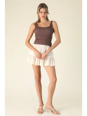 Polka Dot Edge Crop Top