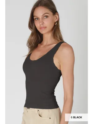 Reversible Scallop Edge Tank Top