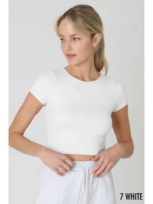 Jersey Crew Neck Crop Tee