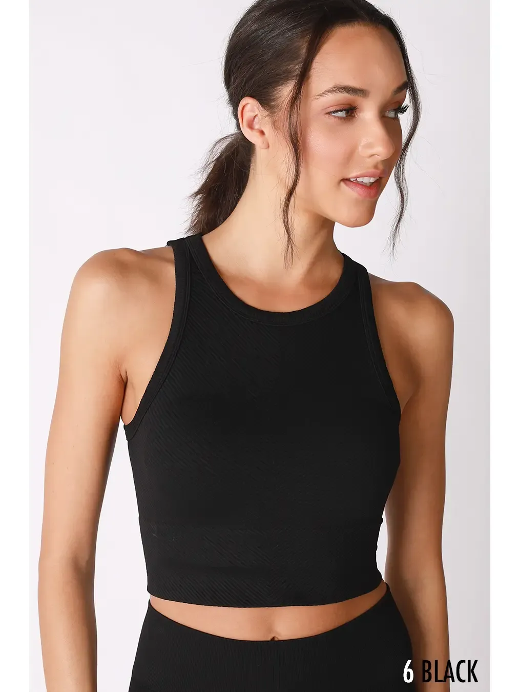 Chevron Highneck Crop Top