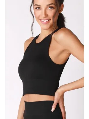 Chevron Highneck Crop Top