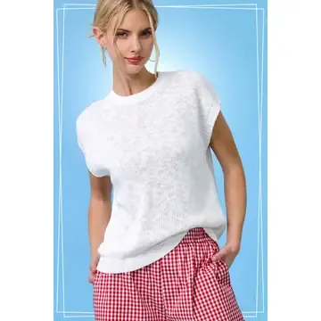 Loose Fit Sleeveless Ribbed Knit Top