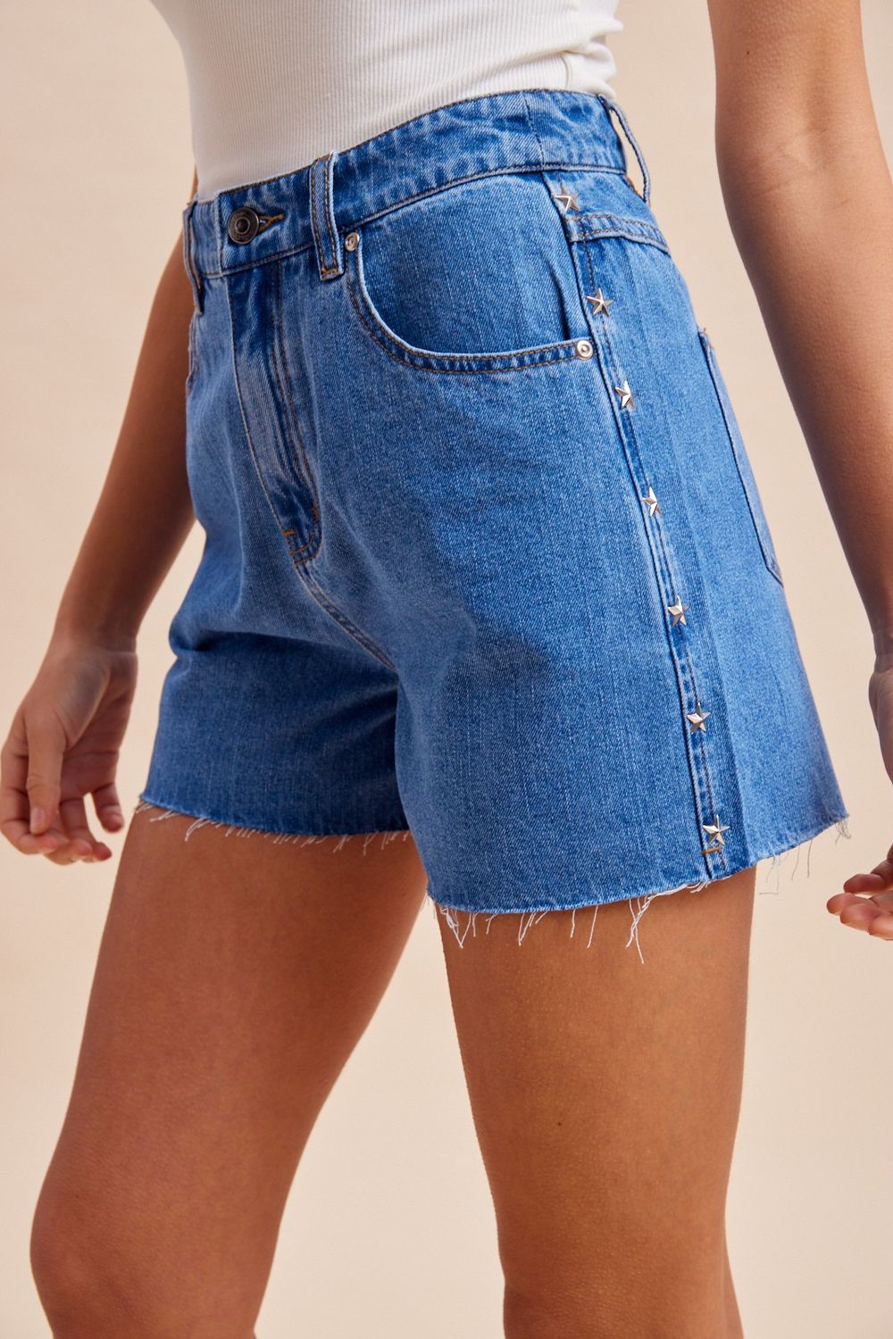 Star Studded Denim Shorts