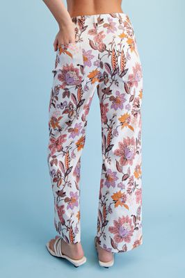 Plus Fall Floral Fantasy Pants