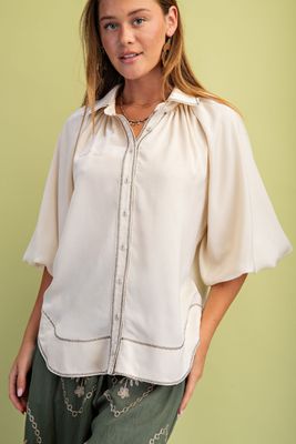 Plus Satin Desert Blouse