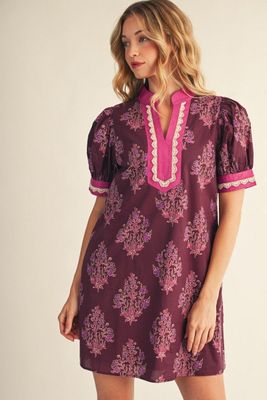 Merlot Scallop Dress