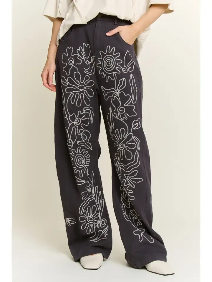 Embri Twill  Embroidered Jean