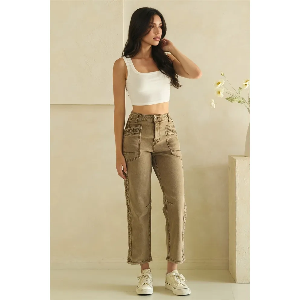 Carmen Embroidered  Barrel Pants