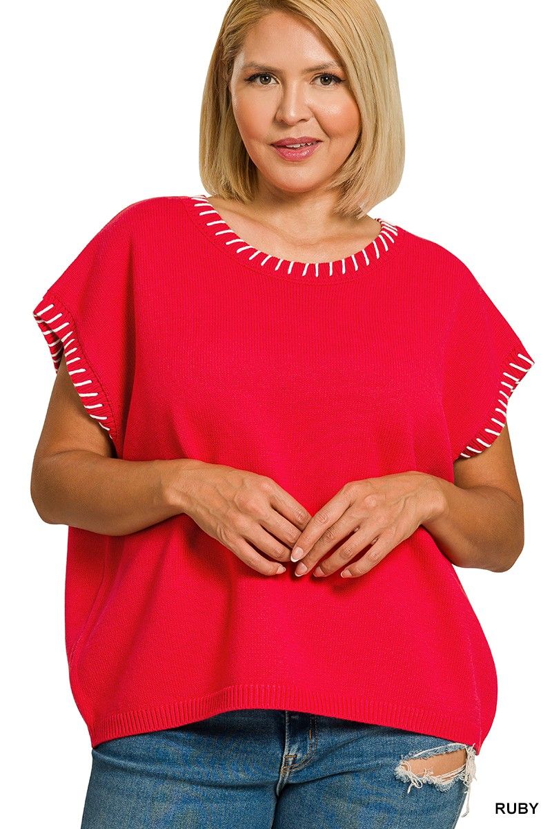 Plus NE Red Sweater Vest