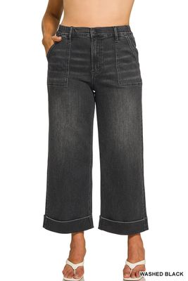Plus Black Cropped Denim
