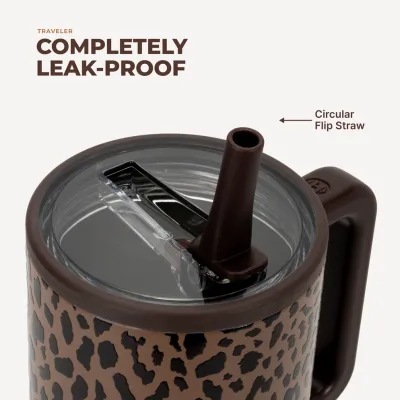 Brown Leopard  40 oz Traveler