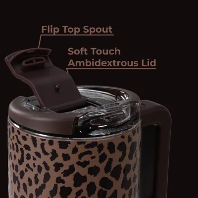 Brown Leopard 20 oz Traveler Coffee Mug
