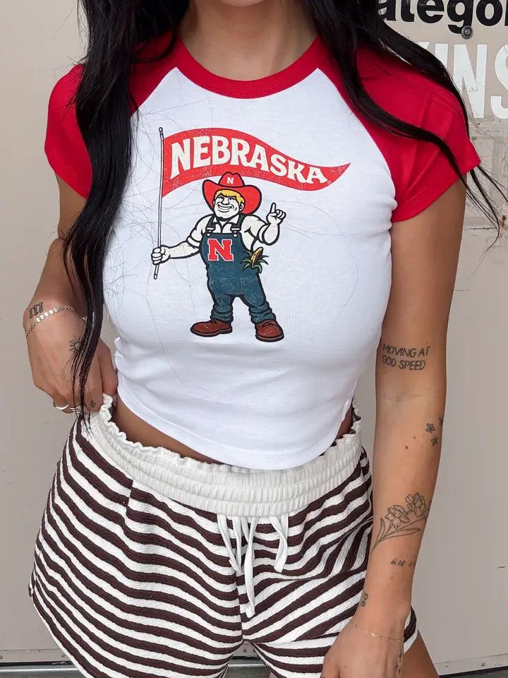Herbie with Flag Raglan Baby Tee