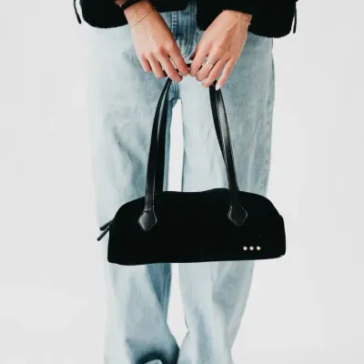 Sally Suede Barrel Shoulder Bag