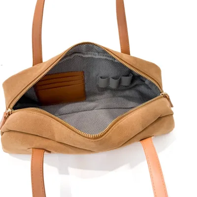 Sally Suede Barrel Shoulder Bag