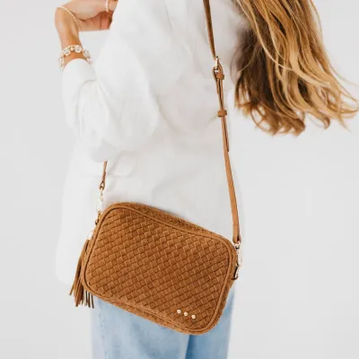 Suede Woven Willow Crossbody
