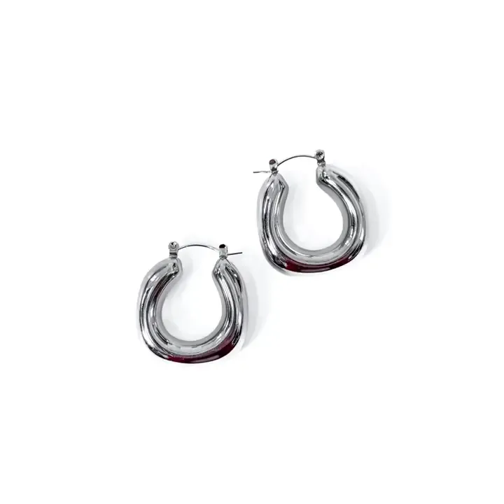 Chunky Silver Geo Earrings