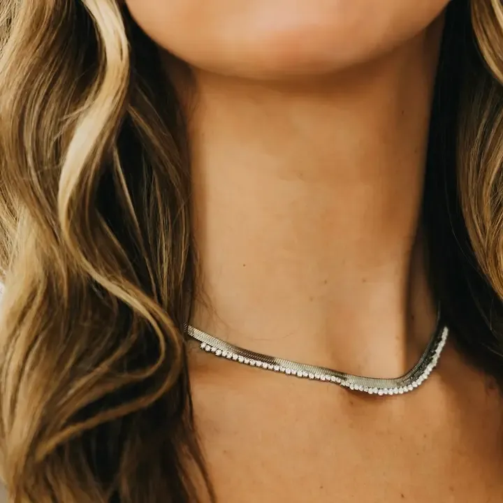 Herringbone Tennis Necklace-S
