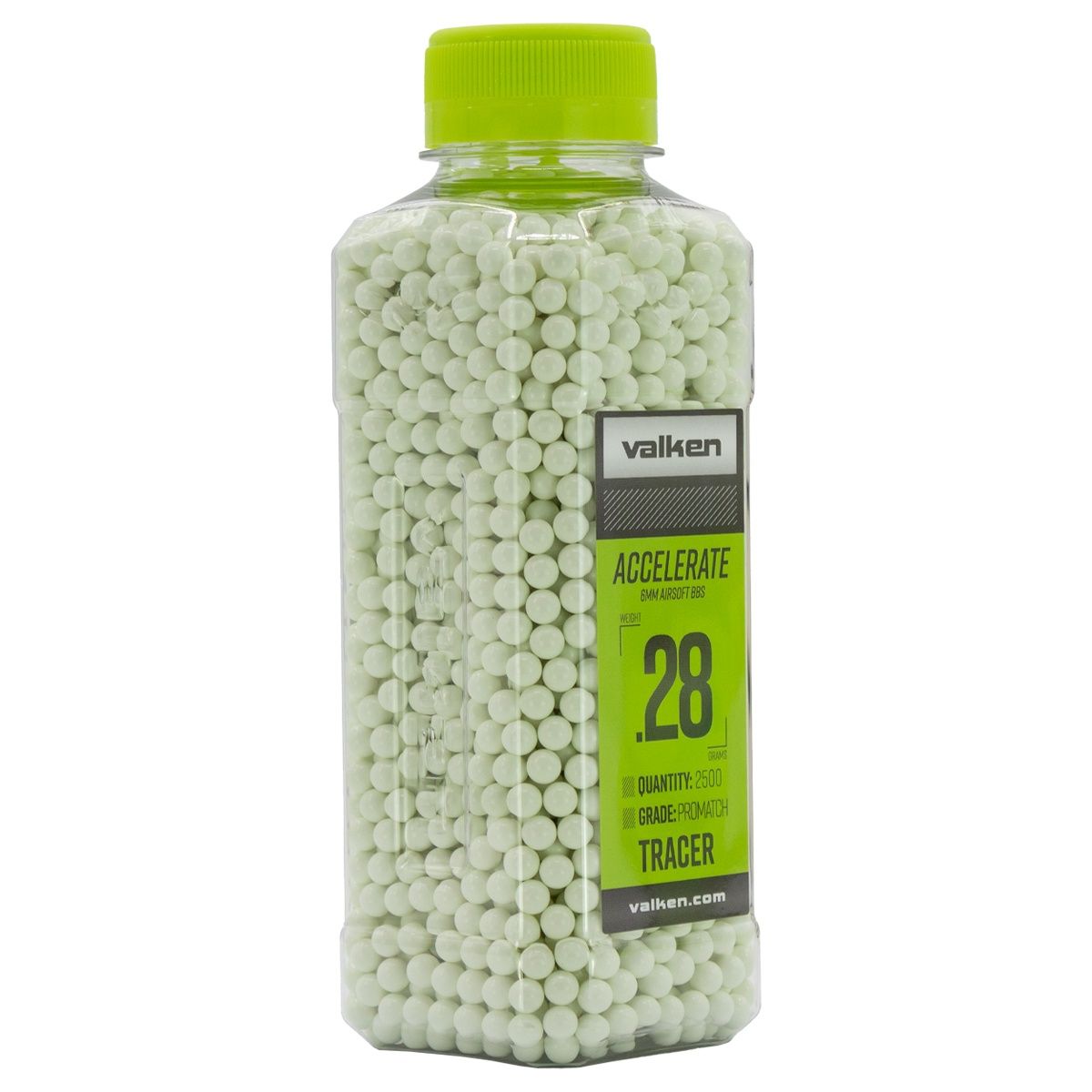 Valken Accelerate ProMatch .28g TRACER BBs - 2,500ct. Bottle