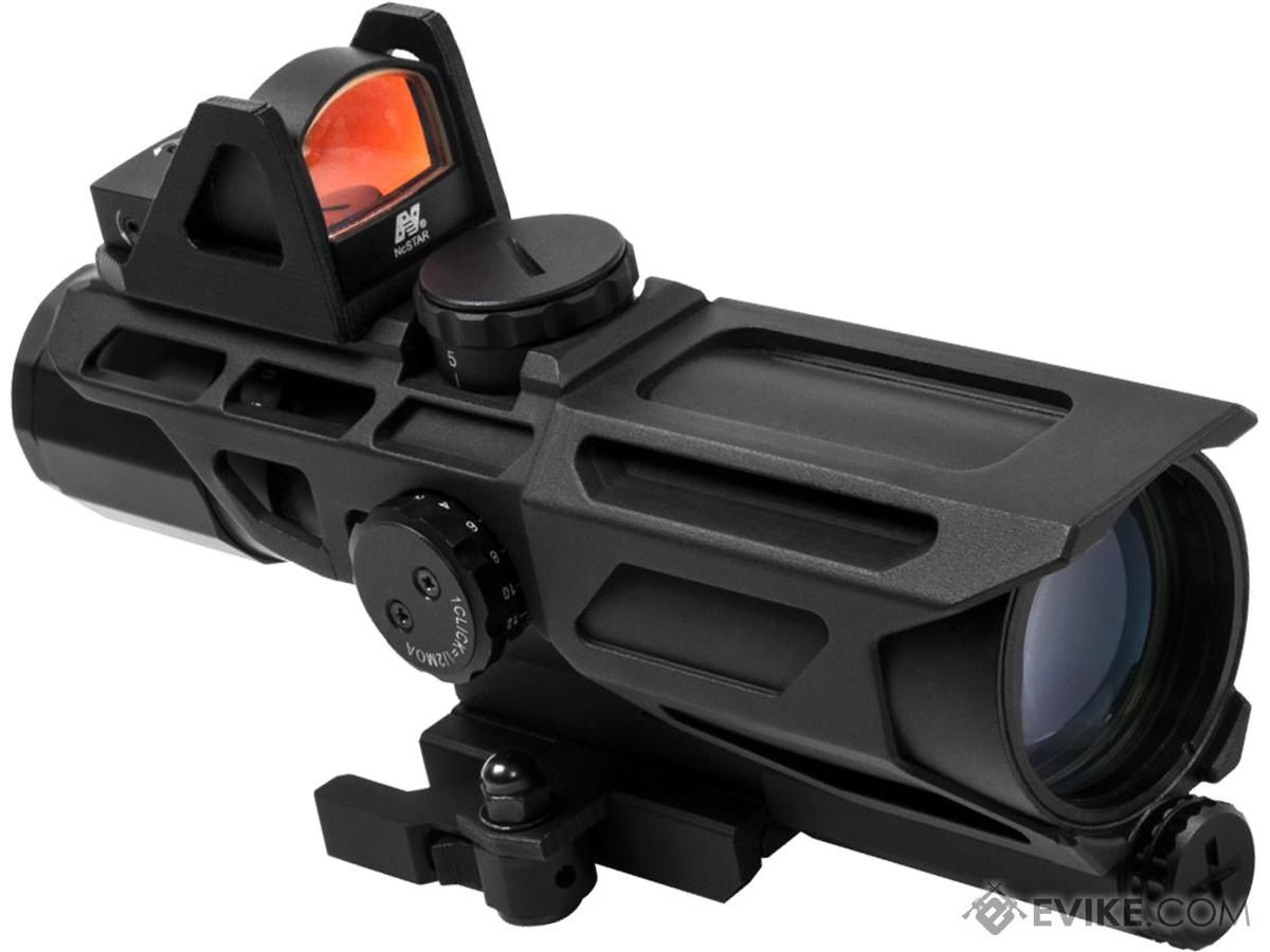 VISM by NcStar Ultimate Sighting System Gen3 3-9x40 Red &amp; Blue Illuminated Variable Scope w/ Red Micro Dot Sight (Reticle: Mil-Dot / Black)