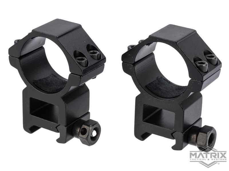 Matrix Aluminum Scope Mounting Rings (Color: Black / 30mm Tube / Medium)