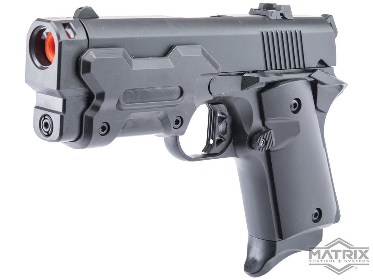 Matrix Double Bell Detonics Compact .45 Gas Blowback Airsoft Pistol w/ Compensator (Color: Black)