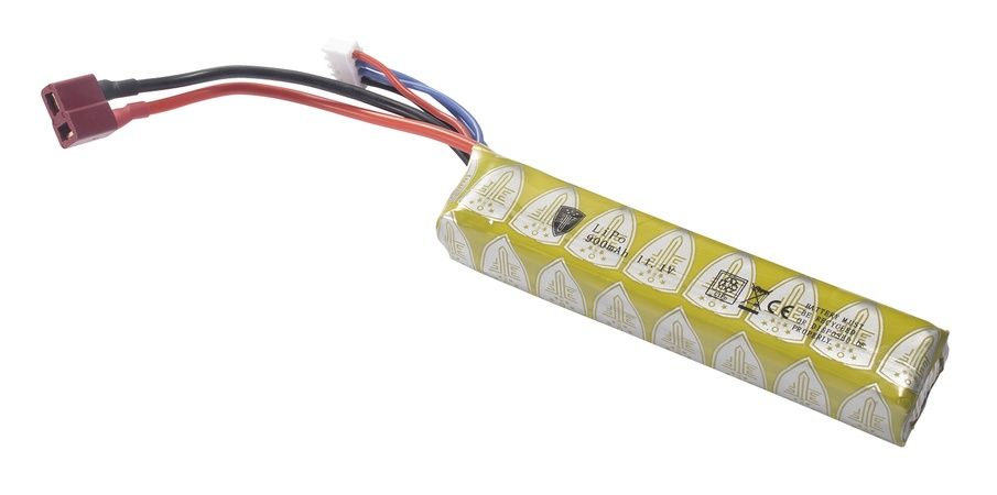 Elite Force 11.1V LiPo 900mAh 15C Brick Battery w/ Li-Po Safe Bag, Size: Dean/T-Plug
