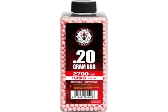 G&amp;G .20g Red Tracer BBs - 2700rds. Bottle