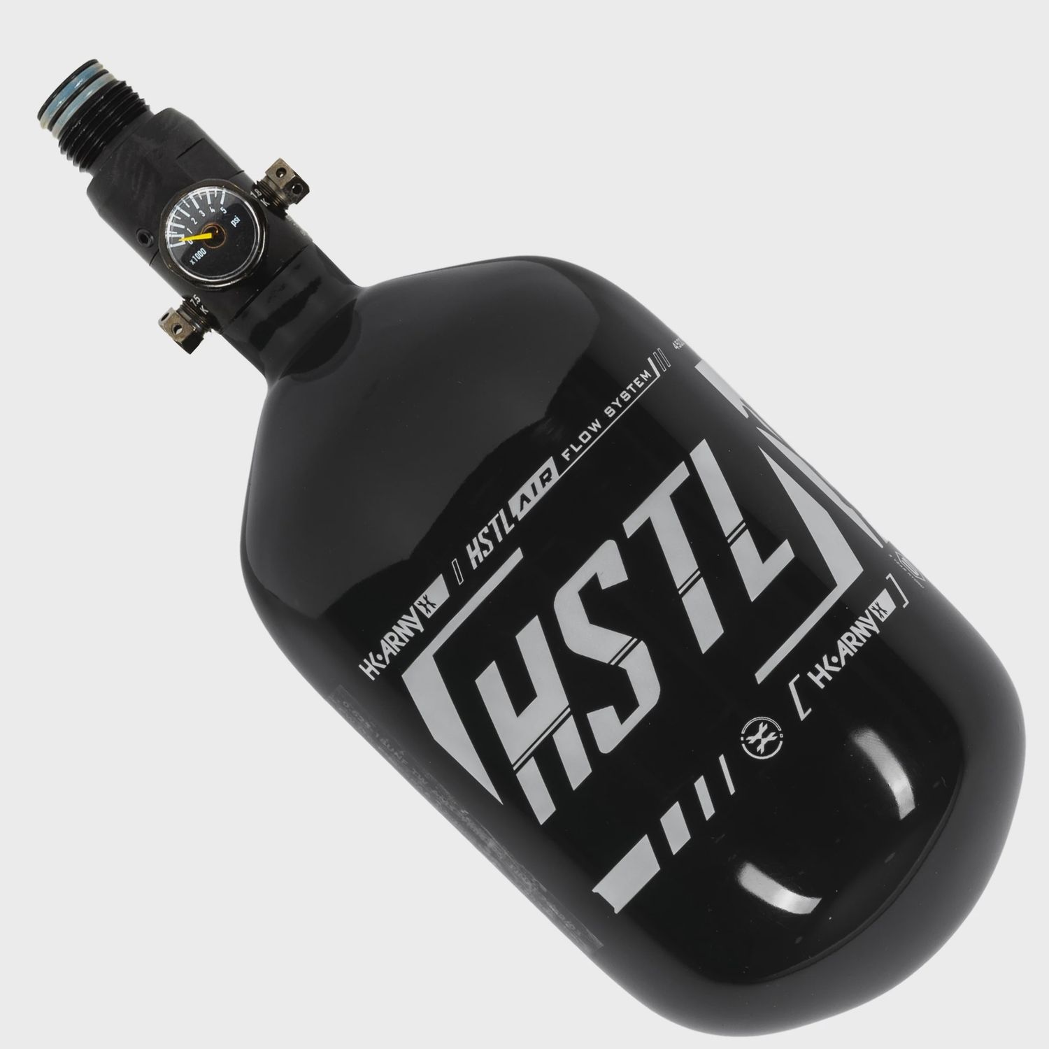 HK Army HSTL - Carbon Fiber Tank - Standard Reg - 68ci / 4500psi, Color: Black/White