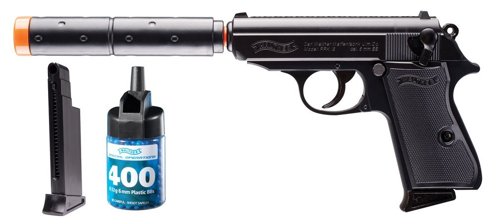 WALTHER PPK/S OPERATIVE KIT - BLACK (Spring Pistol)