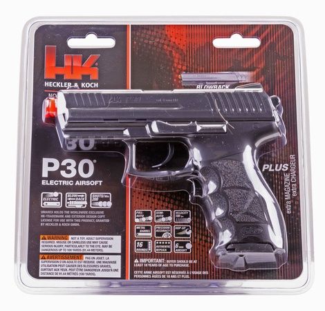 H&amp;K P30 Electric Blowback Airsoft Pistol, Color: Black