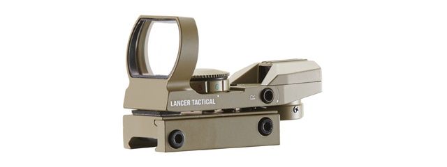 Lancer Tactical Red &amp; Green Dot Reflex Sight with 4 Reticles (Color: Tan)