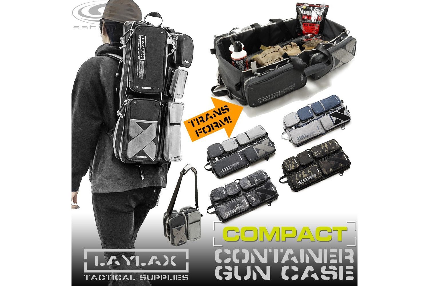 LayLax Container Gun Case Compact-Python Black